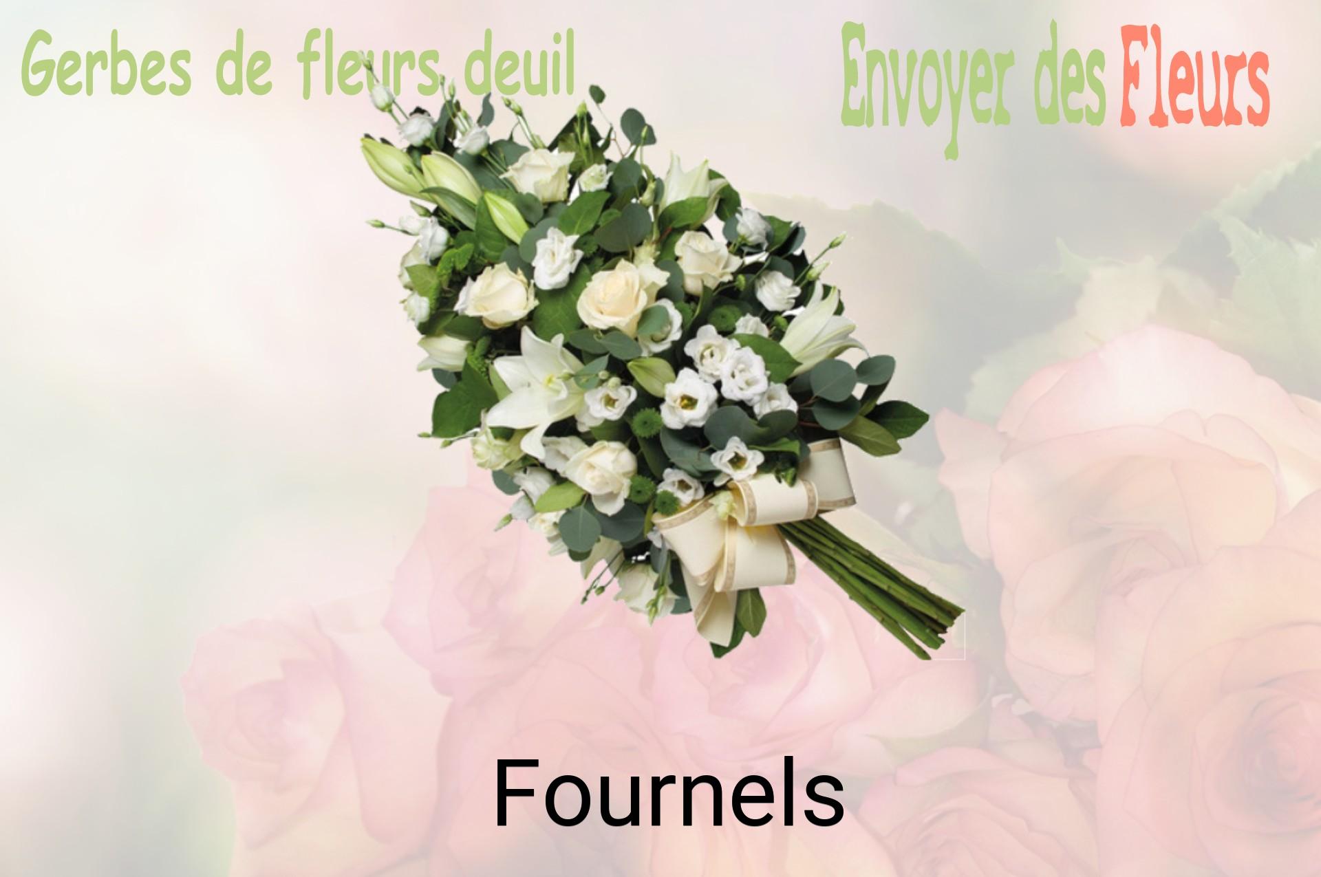 Gerbe de fleurs de deuil livrée à Fournels